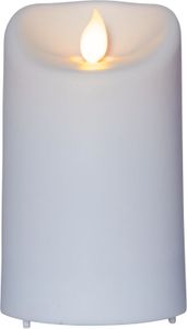 Star Trading LED Kerze weiß 7,5x12,5cm Twinkle 6/18h Timer Kunststoff Außen