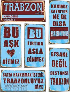 Wandbild Set Trabzon Karadeniz 6-teilig – Wandposter 61 Design – Retro Deko – Wandbehang Vintage – Motiv Trabzonspor – einfache Montage – Jungengel