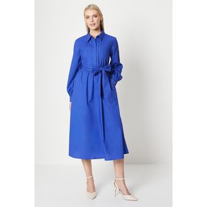 Principles - Midi Hemd Kleid Rüschen für Damen DH6688 (42 DE) (Blau)