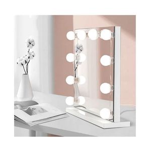 LED zrcadlo na toaletní stolek s žárovkou na toaletní stolek bez průrazu Toaletní stolek HD zrcadlo USB nastavitelné zrcadlo do koupelny světlo 10 svě