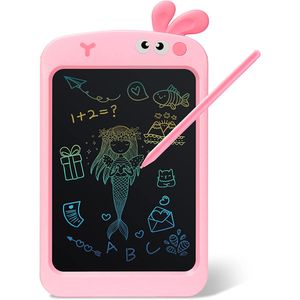 LCD Schreibtafel ab 2 3 4 5 6 Jahre Mädchen Junge Kinder Spielzeug, 8,5 Zoll Bunte Bildschirm LCD Zaubertafel Hase Zeichenbrett Maltafel Geburtstag Weihnachten Geschenke für Mädchen Spielzeug (Pink)