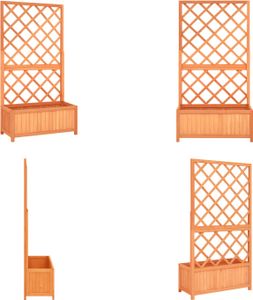 vidaXL Záhradná mriežka s kvetinovým boxom hnedá 70x30x135 cm jedľové drevo - vyvýšený záhon - vyvýšené záhony - drevený kvetináč - kvetinový box