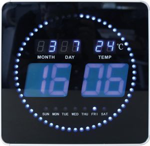 UNiLUX 400124566 LED nástenné hodiny FLO LED s dátumom/teplotou čierne(S)