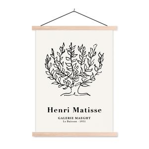 MuchoWow® Textilposter Matisse - Baum - Natur - Alte Meister 120x160 cm mit holzfarbenen Rahmen - Plakatkarton