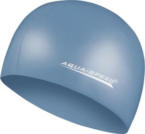AQUA SPEED Badekappe Badehaube Sporthaube Schwimmhaube MEGA Silikon blau metallic