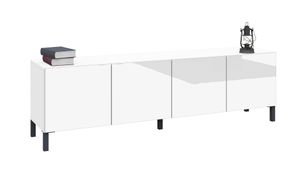 Kommode Lowboard "Pori" 152 cm, 4-türig weiß-glänzend