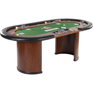 XXL Pokertisch ROYAL FLUSH, 213 x 106 x 75cm, Casino Poker Tisch Getränkehalter