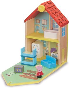 Peppa Wutz Holz Spielzeug - Familienhaus (mit Figuren & Accessoires)