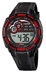 Calypso Armbanduhr Herrenuhr Digitaluhr schwarz/Rot 10 ATM K5625/4