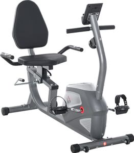 HOMCOM Liegeergometer mit LCD-Anzeige 8 stufig einstellbarem Magnetwiderstand Liegeheimtrainer Nutzergewicht bis 110 kg für zu Hause Gym Metall ABS 136 x 62,5 x 98 cm