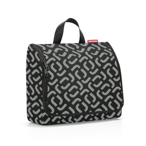 toaletná taška reisenthel XL, toaletná taška, taška na umývanie, kozmetická taška, taška na umývanie, na zavesenie, polyesterová tkanina, Signature Black, 4 L, WO7054