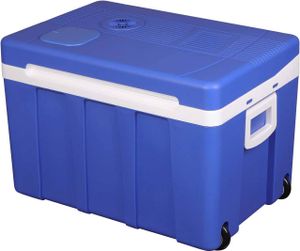 WOLTU Chladiaci box, prenosná mini chladnička, 50-litrový izolovaný box na udržiavanie tepla a chladu pre auto, dodávku, vozidlo, loď s kolieskami na kempovanie, cestovanie, rybárčenie - DC 12V a AC 220V modrý [energetická trieda F]