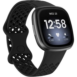 INF Silikon-Uhrenarmband für Fitbit Versa 3 / Fitbit Sense Schwarz