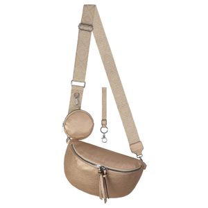 Bauchtasche  Umhängetasche Crossbody-Bag Hüfttasche Kunstleder Italy-Design GOLD