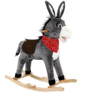 Schaukeltier Schaukelpferd Plüsch Schaukelspielzeug Wippe Kinder Baby Spielzeug, Tierart:Esel