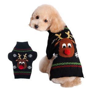 Weihnachtspullover für Hunde, Rentier, Winter, warm, Strickpullover, XL (schwarz) Weihnachtspullover für Hunde, Rentier, Winter, warm, Strickpullover, XL (schwarz)