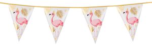 Wimpelkette 4m Flamingo weiß-gold