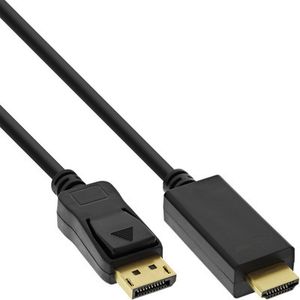 Prevodný kábel InLine® DisplayPort na HDMI, 4K/60Hz, čierny, 7,5 m