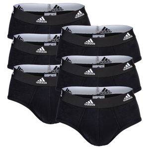 Adidas Herren Slip, 6er Pack - Briefs, Active Flex Baumwolle, Logo, einfarbig Schwarz XL