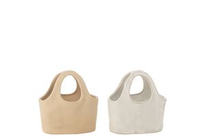 J-Line Tasche Porzellan Weiß/Beige Small 2 Sortiert