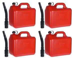 4x Kraftstoffkanister 20L Benzinkanister Reserve Kanister für Auto Rot
