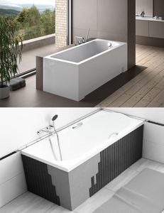 BADLAND Badewanne Rechteck Shea 170x70 mit Ablaufgarnitur, Füßen und Styroporverkleidung GRATIS