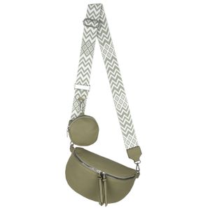 Bauchtasche  Umhängetasche Crossbody-Bag Hüfttasche Kunstleder Italy-Design GREEN