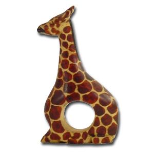 Holz Serviettenringe 'Afrikas Tierwelt', Farbe:braun, Motiv:Giraffe