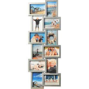 Henzo Fotorahmen - Holiday Gallery - Collagerahmen für 12 Fotos - Fotogröße 10x15 cm - Silber
