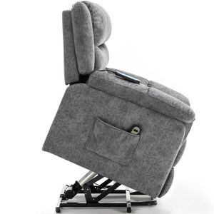Power Elektrischer Massagelift für ältere Menschen-Liegestuhl mit Wärme und Vibration, strapazierfähiger und sicherer Bewegungs-Liegemechanismus – Grau