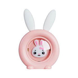 Handwärmer Cartoon USB wiederaufladbare schnelle Heizung Langer Ausdauer dekorativ farbenfrohe Nachtleuchte tragbare süße Kaninchen Elektrische Strombank Wärmer für Büro-Rosa