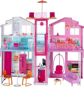 Barbie Puppenhaus Stadthaus mit 3 Etagen Haus Barbie, (Dreamhouse, Puppen Haus, Puppenhäuser, Set, mit Rutsche, ab 3 jahren, Puppenvilla Dollhouse