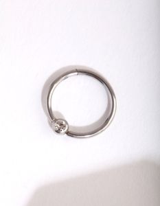 Rhodium Diamante Belly Clicker Ring