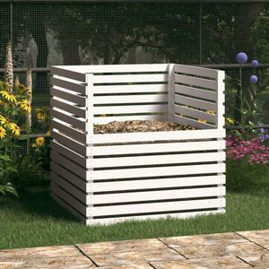 vidaXL Kompostér bílý 100x100x102 cm Borovicový masiv