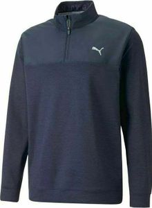 Puma Cloudspun Colorblock 1/4 Zip Mens Sweater Navy Blazer/Navy Blazer XL