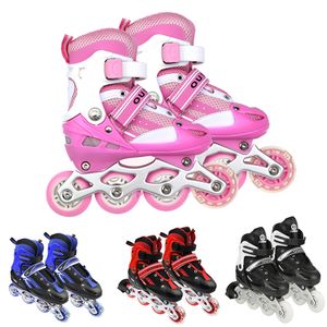 Dazhom® Inlineskates Rollschuhe Schlittschuhe Verstellbar Inline Skates Rosa Größe 31-34