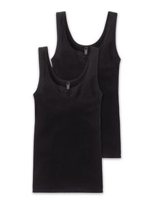Schiesser Damen Top Unterhemd Doppelpack - 144359, Größe Damen:38, Farbe:schwarz