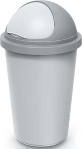 MONZANA® Kuchyňský odpadkový koš 50 l s posuvným víkem Koš na odpadky ze 100% recyklovaného plastu Koš na kancelářský odpad Koš na papír Koš na bioodpad Žlutý pytel Stříbrnošedý