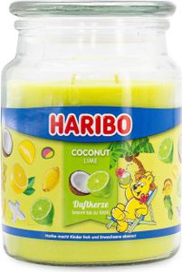 Haribo Duftkerzen im Glas - Duftkerzen fruchtig - Kerze im Glas - Kerzenglas - Duftkerzen im Glas - Haribokerzen - Windlicht mit Duft - Coconut Lime - 510g