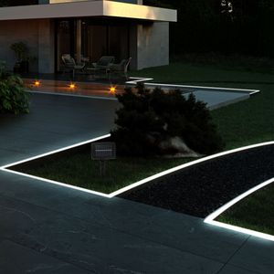 LED Solar-Lichterkette, 180x LEDs, schwarz, Erdspieß, L 3 m
