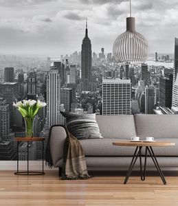 Komar Fototapete - NYC Black And White - Größe: 368 x 254 cm (Breite x Höhe), Schlafzimmer, Wohnzimmer, Tapete