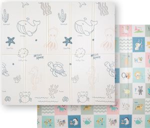 KiddyMoon Spielmatte Babymatte Zweiseitige Krabbelmatte Matte Schaumstoffmatte Für Kinder Kindermatte Kindgerechte Muster Spielplatz Entwicklung Bequemer Ideal Für Drinnen Und Draußen 180X200x1,5Cm, B