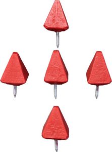 Osternägel für Osterkerze aus Wachs mit Nagel in der Farbe Rot und der Größe 35/35 mm. Der Inhalt ist  5 Stück zum verzieren von individuellen Osterkerzen