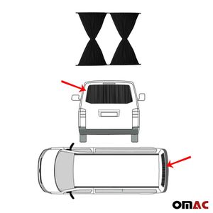 OMAC  Einzel Hecktür Sonnenschutz Gardinen Vorhänge für VW T5 T6 Transporter Multivan