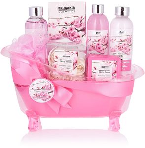 BRUBAKER Cosmetics Kúpeľová a sprchová súprava Cherry Blossom - 8-dielna darčeková súprava v dekoratívnej vaničke