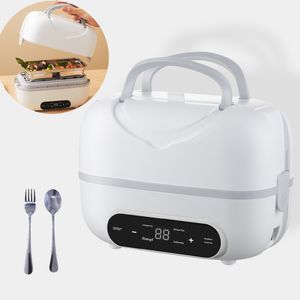 Lunchboxen, Elektrische Lunchbox, 1L Brotdose aus Edelstahl, 220V, mit Löffel und Gabel, 2 Auskleidung-Speisenwärmer, Warmhalterbox mit Touchscreen Lunchboxen, Elektrische Lunchbox, 1L Brotdose aus Edelstahl, 220V, mit Löffel und Gabel, 2 Auskleidung-Speisenwärmer, Warmhalterbox mit Touchscreen
