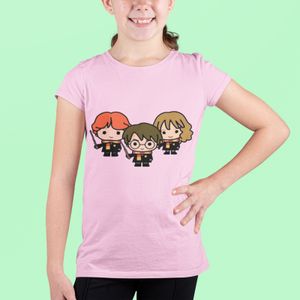 Mädchen Bio Baumwolle T-Shirt Harry Potter Cartoon Hermine Ron Freunde Zauberer Wizard Girl