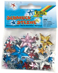 folia Schmucksteine "Sterne" Größen und Farben sortiert 350 Stück