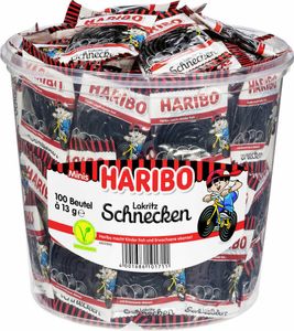 Haribo Lakritz Schnecken im Minibeutel Klassiker Veggie 100 Stück