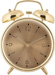Clayre & Eef Analogwecker Ø 10x6x14 cm Goldfarbig Metall Glas